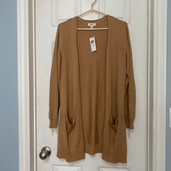 Soft Warm Brown Long Cardigan with Pockets - Picture 1 of 12